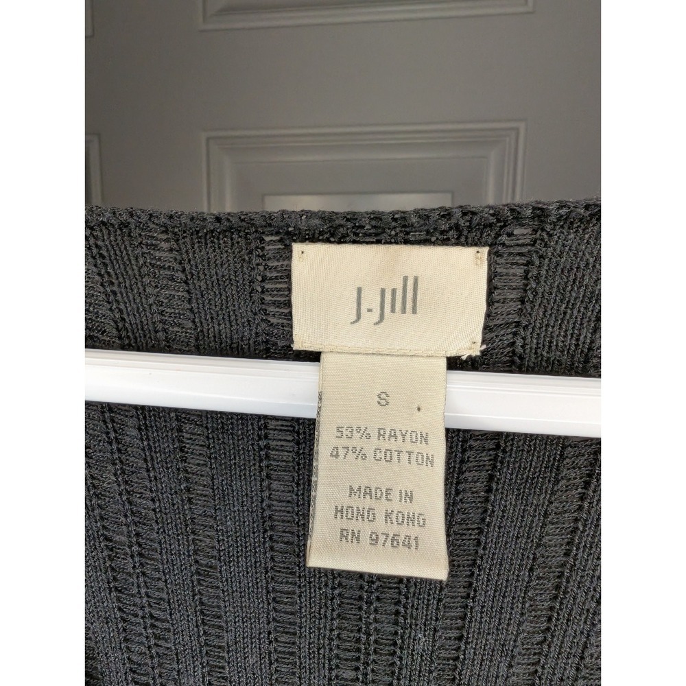 Vintage J Jill Open Knit Long Sleeve Black Sweater Women's Size Small - Picture 6 of 7